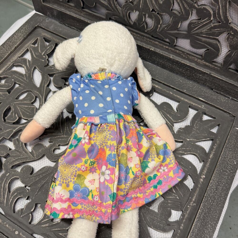 Matilda Jane Lamb Plush Stuffed Animal Doll with Dress Outfit and Yellow Glasses - Picture 3 of 13